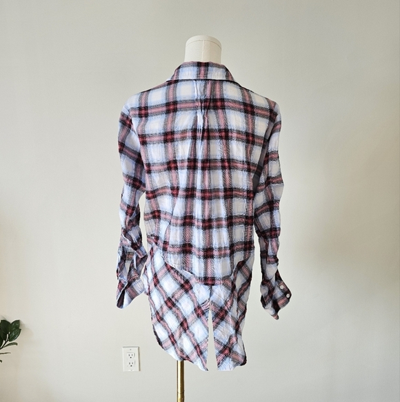 Sam Edelman M Plaid Button-Up Women's Top - Picture 2 of 6